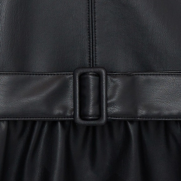 Faux Leather Girls Dress Special Occasion Black Size 14/16 X Large - Picture 3 of 16